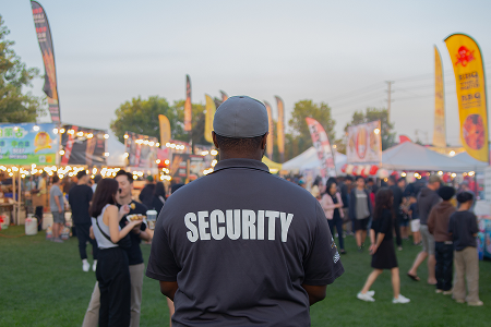 Security guard at a busy festival